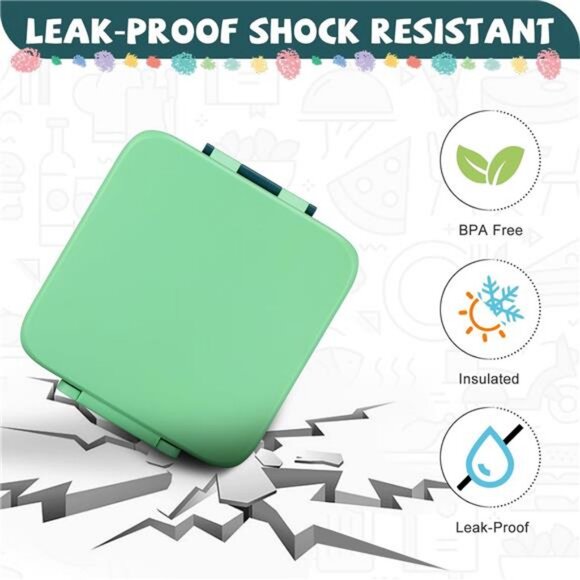 Kids Bento Lunch Box With 8oz Soup Thermo, Leakproof Lunch - Picture 3 of 8